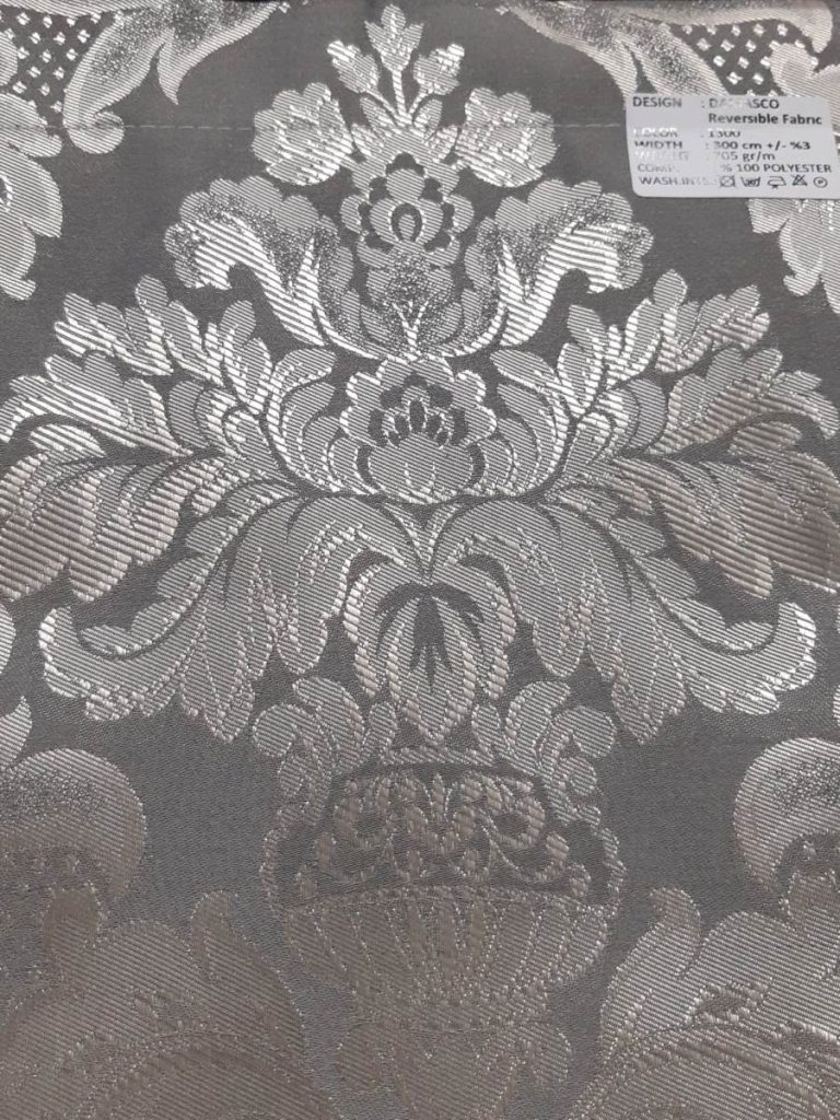 Ткань жаккард, цвет: серый, ADEKO Damasco — 1300