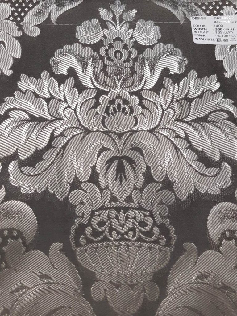 Ткань жаккард, цвет: серый, ADEKO Damasco — 1400