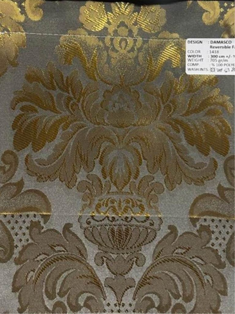 Ткань жаккард, цвет: золотой, ADEKO Damasco — 1418
