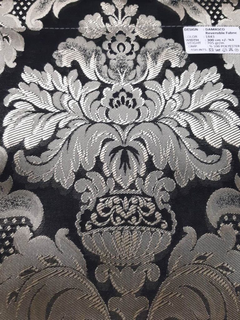 Ткань жаккард, цвет: серый, ADEKO Damasco — 1843