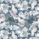 Ткань рогожка Daylight & Liontex Lush Bloom — Blue Mint