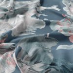 Ткань рогожка Daylight & Liontex Lush Bloom — Blue Mint