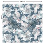 Ткань рогожка Daylight & Liontex Lush Bloom — Blue Mint