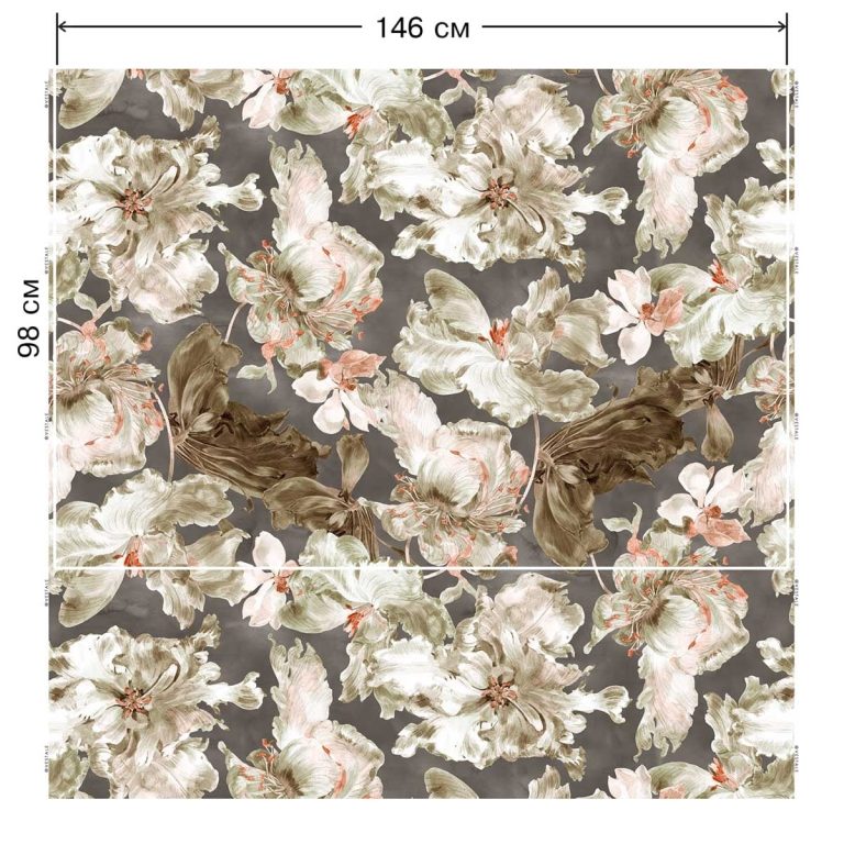 Ткань рогожка Daylight & Liontex Lush Bloom — Cedar