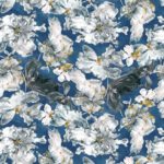 Ткань рогожка Daylight & Liontex Lush Bloom — Ice Flower
