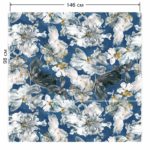 Ткань рогожка Daylight & Liontex Lush Bloom — Ice Flower