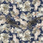 Ткань рогожка Daylight & Liontex Lush Bloom — Moonlight