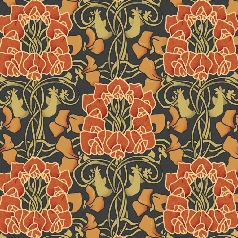 Ткань рогожка Daylight & Liontex Orchid — Fire