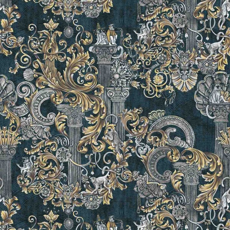 Ткань бархат Deep Ornament Green Lake от Daylight & Liontex