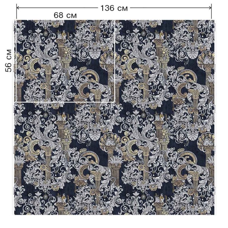 Ткань бархат Deep Ornament Moonlight от Daylight & Liontex