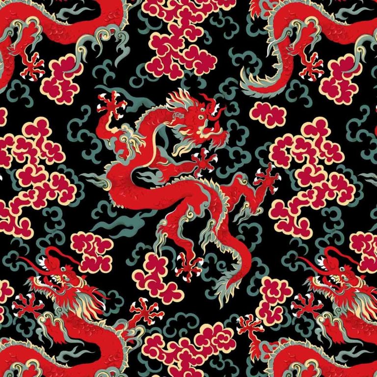 Ткань рогожка Dragon Dance Drama от Daylight & Liontex
