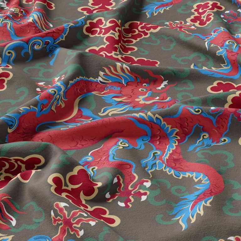Ткань рогожка Dragon Dance Taupe от Daylight & Liontex