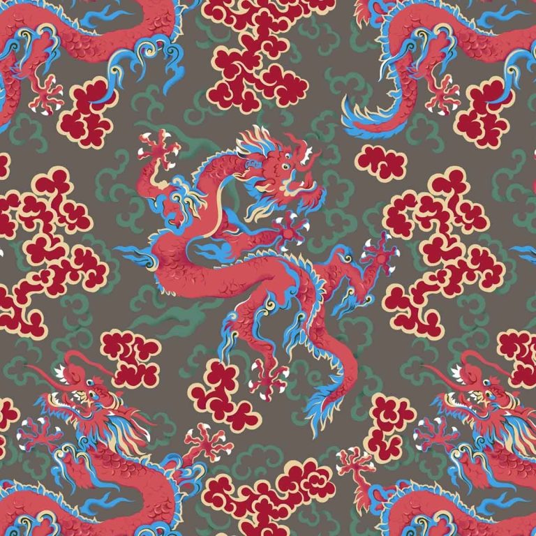 Ткань рогожка Dragon Dance Taupe от Daylight & Liontex
