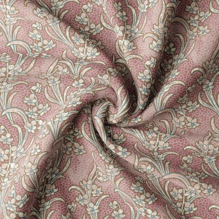 Ткань рогожка Forget-me-not Rose Dust от Daylight & Liontex