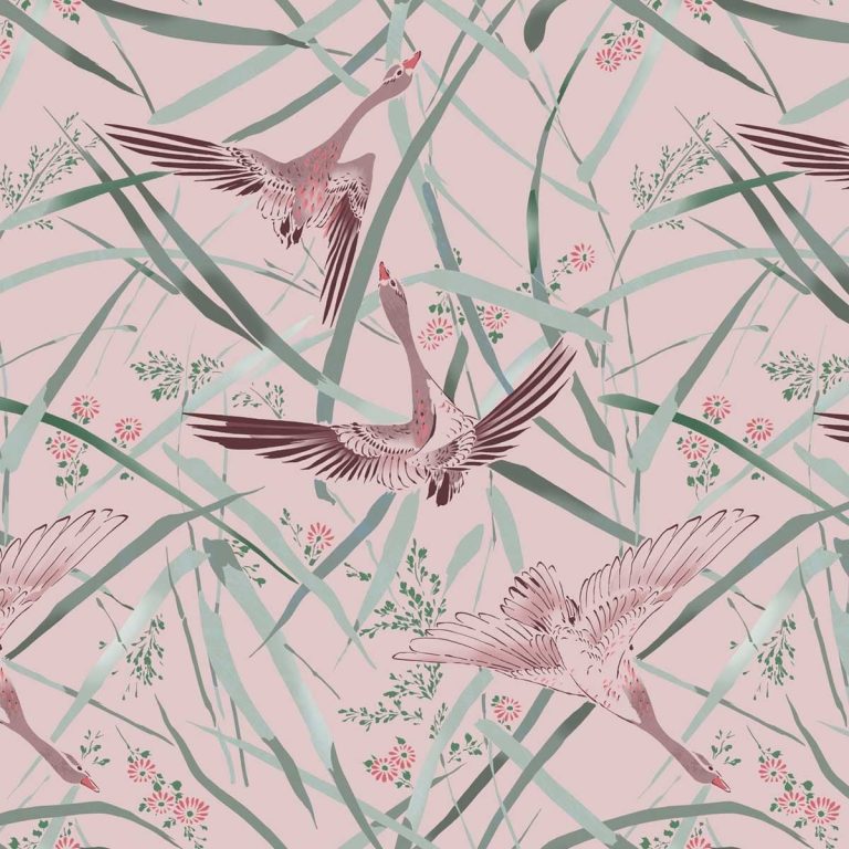 Ткань рогожка Goose Chase Blush от Daylight & Liontex