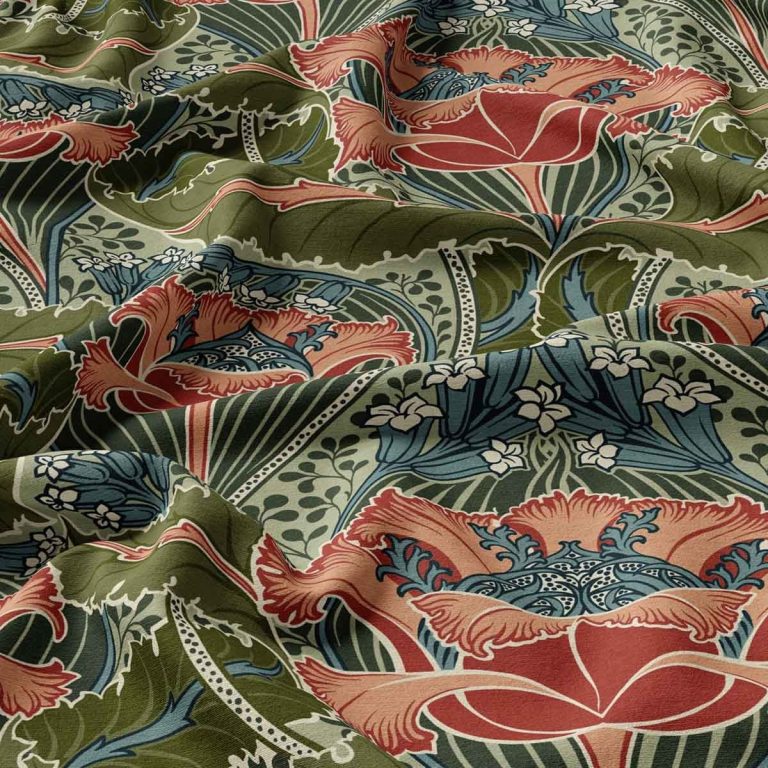 Ткань принт Iris Gentle Red от Daylight & Liontex