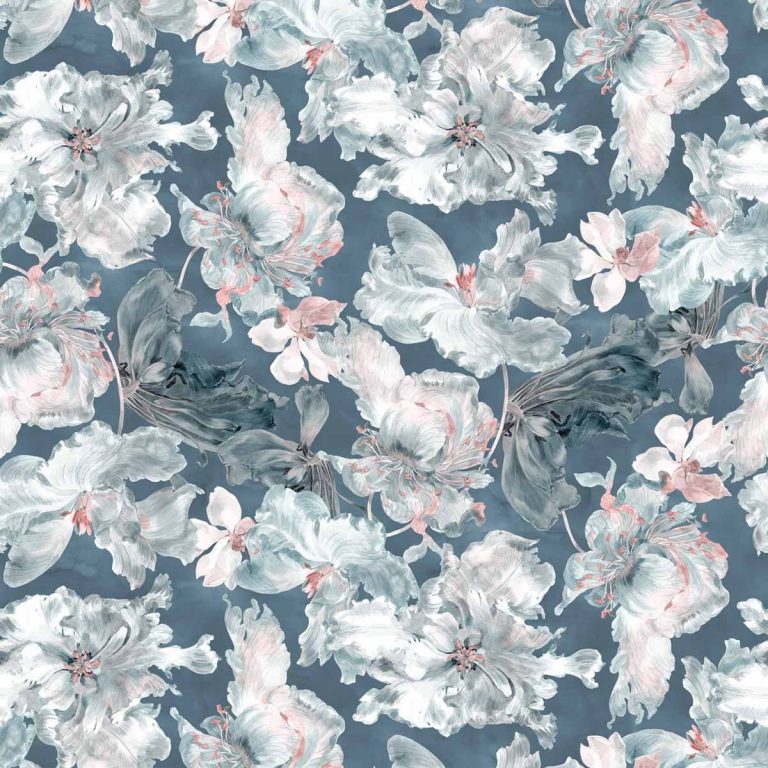 Ткань рогожка Lush Bloom Blue Mint от Daylight & Liontex