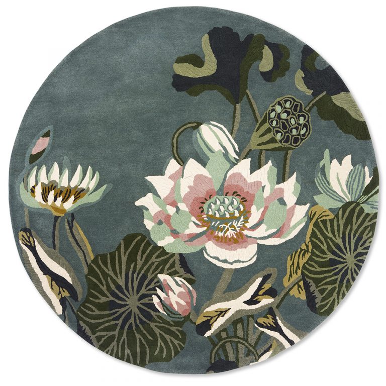 Ковёр Waterlily Midnight Pond Round 38608 — Wedgwood