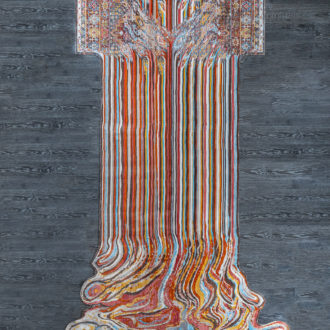 Ковёр из полиэфирного шёлка Турция MYSTIC (ART DIS TIC.LTD.STI.)  - 200x500x5 (MYST_M_VTRIN-BROWN-BLUE)