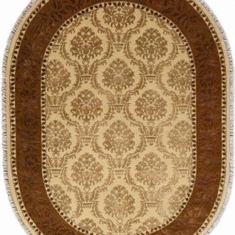 Ковёр ручной работы (Индия), шерсть KING OF AGRA (RAJPUT CARPETS)  - 303x405x8 (RAJ14_R_NO65-CRE-DGLD63(Oval))