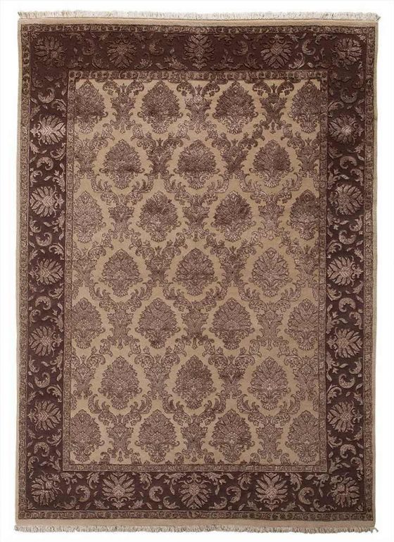 Ковёр ручной работы (Индия), шерсть KING OF AGRA (RAJPUT CARPETS)  - 69x143x8 (RAJ14_R_RO131-CRE-BRN(COF- 2))