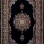 Ковёр из шёлка Иран MASTERPIECE QUM (SPERLOUS CARPETS)  - 202x303x5 (MAQU_M_010-21-TORANJ-NAVY)