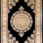 Ковёр из шёлка Иран MASTERPIECE QUM (SPERLOUS CARPETS)  - 200x303x5 (MAQU_M_017-21-BLACK GRAND MEDALION)