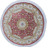 Ковёр ручной работы (Иран), шёлк QUM MM IR (MOURO INTERTRADE)  - 100x100x3 (QUM_IR_14-231-IR KASHI(Round))