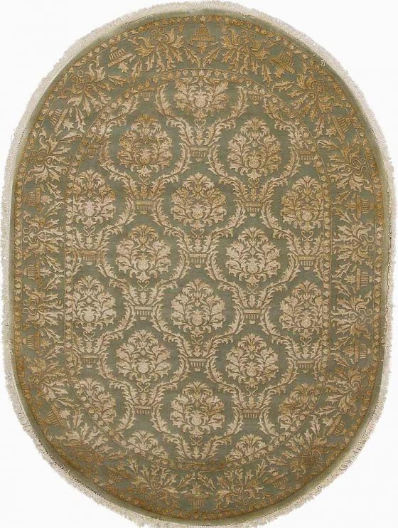 Ковёр ручной работы (Индия), шерсть KING OF AGRA (RAJPUT CARPETS)  - 203x304x8 (RAJ14_R_NO67-LBLU-LBLU14855(Oval))
