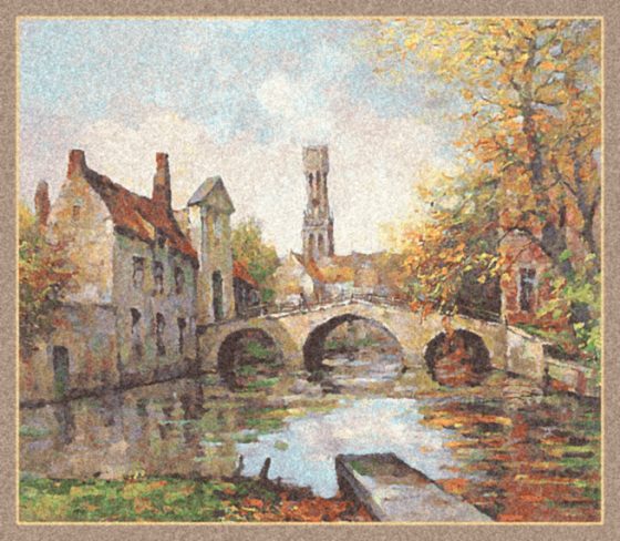 Ковёр из хлопка Бельгия FLANDERS ГОБЕЛЕН (MOURO INTERTRADE) - 127x141x (FLГ_M_Lake of Love big lined)