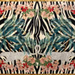 Ковёр ручной набивки (Индия), шерсть WENDY COLLECTION (BALLACK CARPETS)  - 220x300x10 (WNC_RN_ZEBRA LEOPARD PALMS)