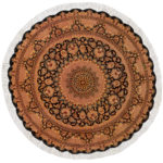Ковёр ручной работы (Иран), шёлк QOM (MOURO INTERTRADE)  - 100x100x3 (QOM_IR_9-777-IR(Round))