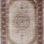 Ковёр из шёлка Турция QUM-L (MILAT)  - 160x230x5 (2007A-CRE-BORD_QUM/M/1,6*2,3/1785-838-869-333MR719)