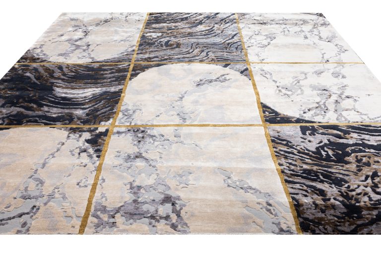 Индийский ковёр из арт-шёлка и шерсти — MARBLE T — MARBLE-LINES-6-COLOR-1