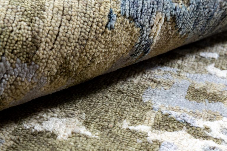 Индийский ковёр из шерсти и арт-шёлка — STORM — RN52WH-BEIGE-GREY