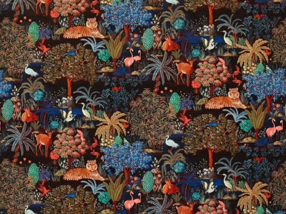 Ткань - Pierre Frey - Le jardin du palais velours - F3470002 - Nuit
