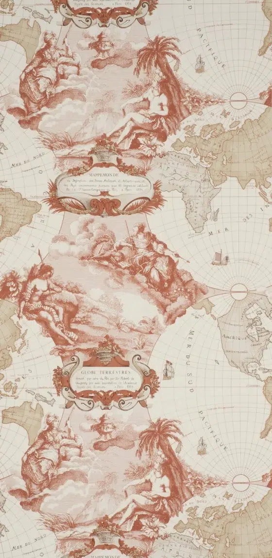 Обои — Pierre Frey — PLANISPHERE Persimmon — FP198002
