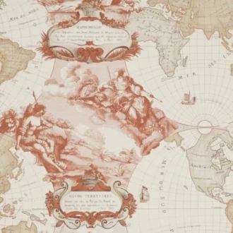 Обои - Pierre Frey - 
PLANISPHERE Persimmon - FP198002