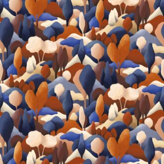 Обои - Casamance - Orée Bleu électrique / acajou - 71330315