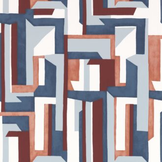 Обои - Casamance - Jazz Marine/Bordeaux - 74481454