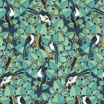 Обои - Casamance - Majoliques Marine/Emeraude/Métallisé - 74782876