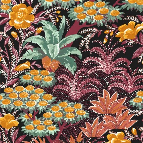 Обои - Casamance - Alba Noir/Grenat - 75080406
