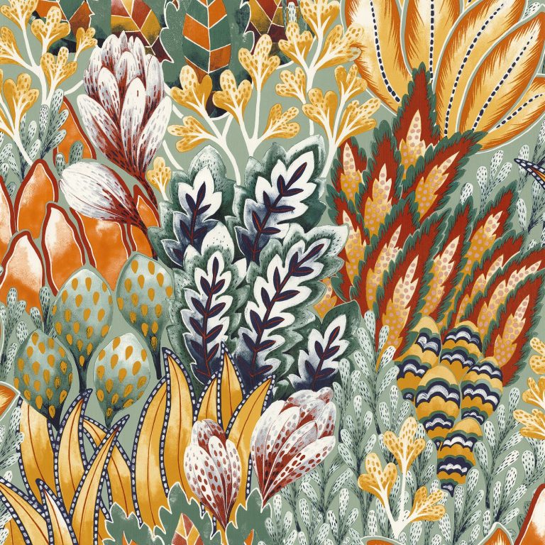 Обои — Casamance — Avicennia Emeraude/Moutarde — 75162652