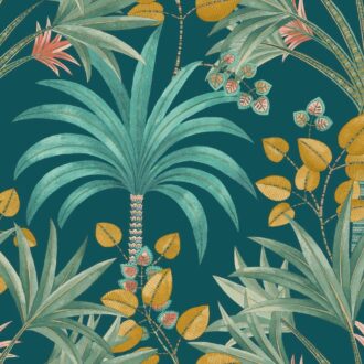 Обои - Casamance - Mirissa Pétrole / Tuquoise - 75521222