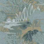 Обои - Casamance - Jasmin Vert de gris/doré - 75680202