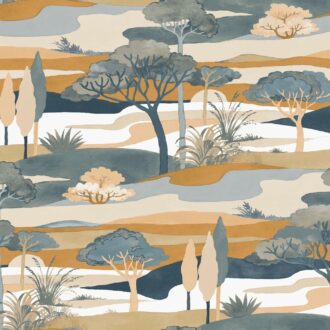 Обои - Casamance - Cap Ferret Bleu persan/ambre - 75870508