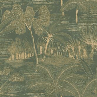 Обои - Casamance - Baharia Vert de gris/doré - 76141120