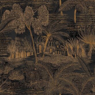 Обои - Casamance - Baharia Anthracite/doré - 76141222
