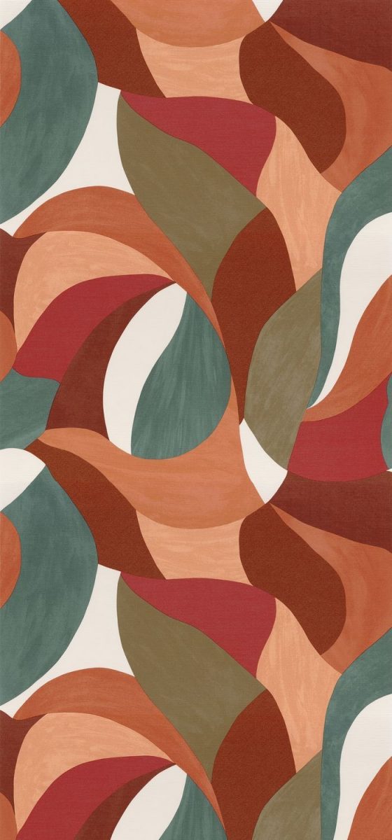 Обои - Casamance - Mandorla Orange brulée/vert impérial - 76200304