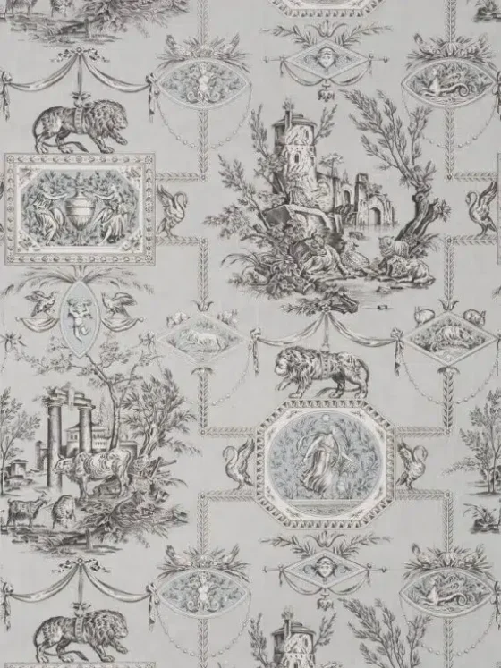 Обои - Braquenié - 
WALLPAPER LES MUSES ET LE LION Graystone - BP207001